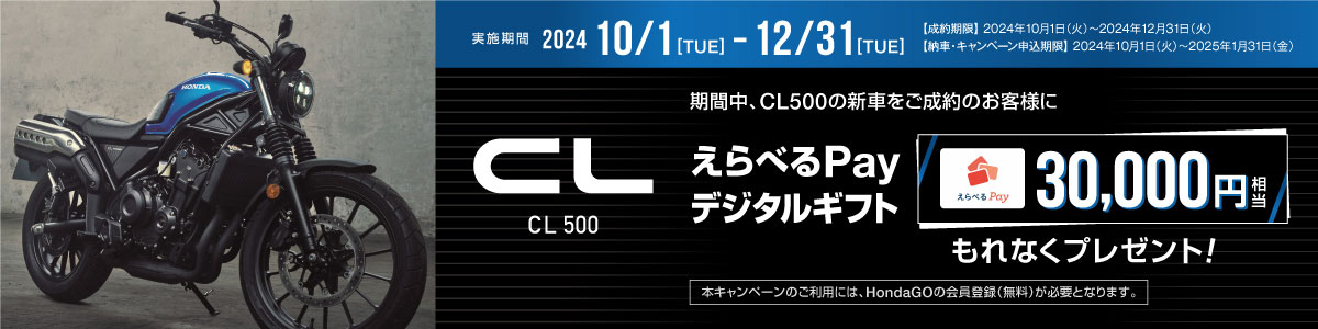 CL500 えらべるPay デジタルギフトプレゼント！